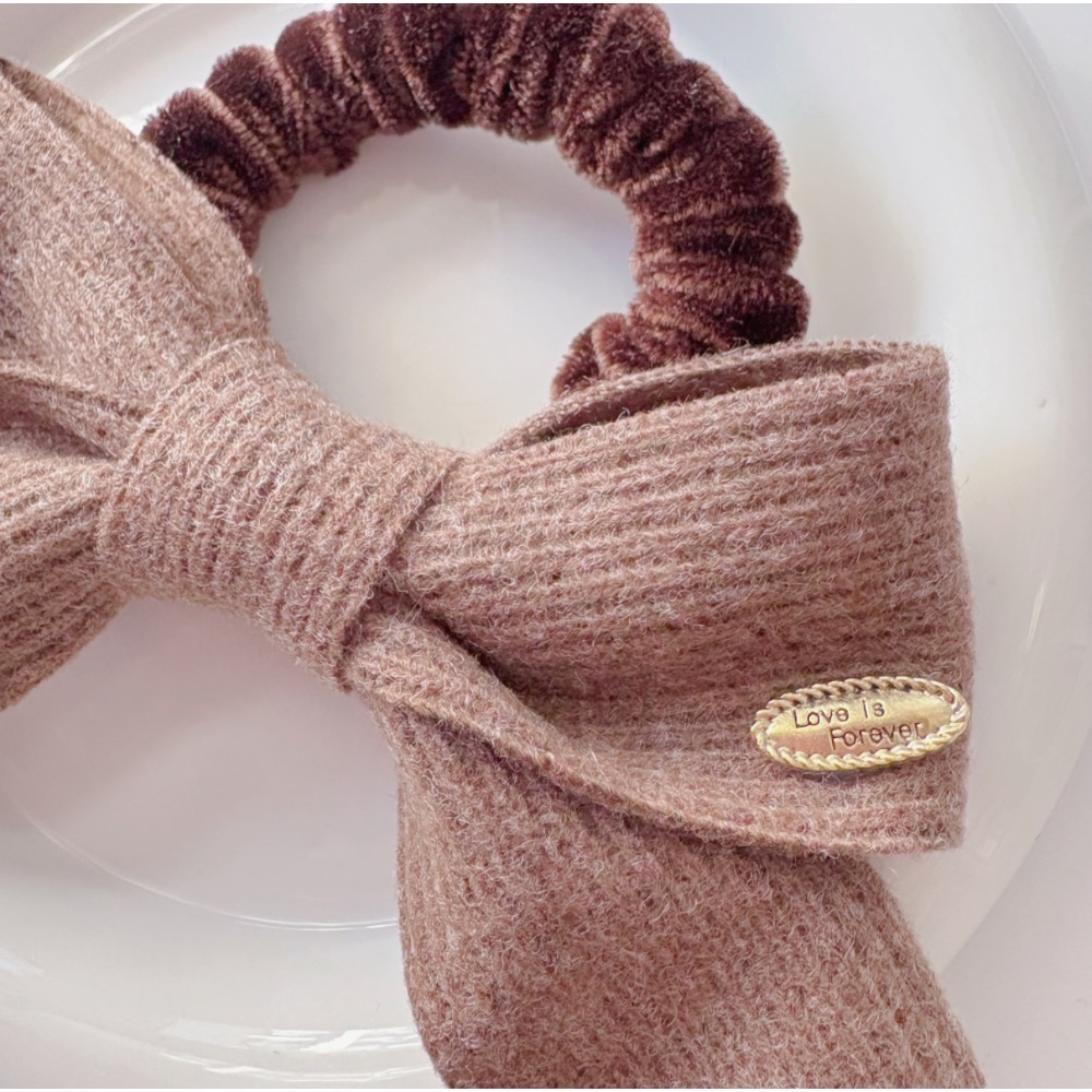 𝓨𝓪𝓷𝓰𝓑𝓲🕊️【韓系厚磅針織蝴蝶結腸圈】髮束 毛線髮圈 V449-細節圖6