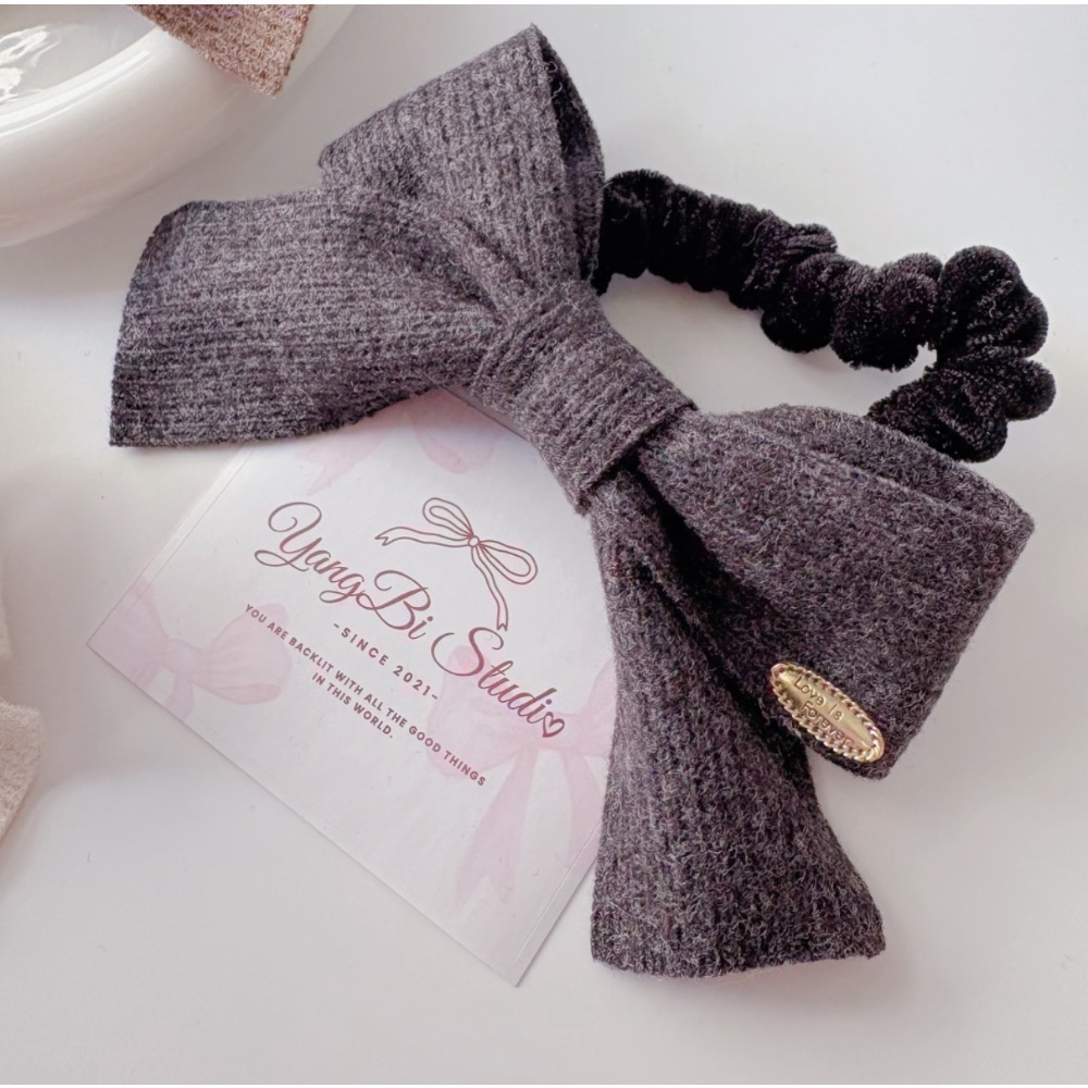 𝓨𝓪𝓷𝓰𝓑𝓲🕊️【韓系厚磅針織蝴蝶結腸圈】髮束 毛線髮圈 V449-規格圖11