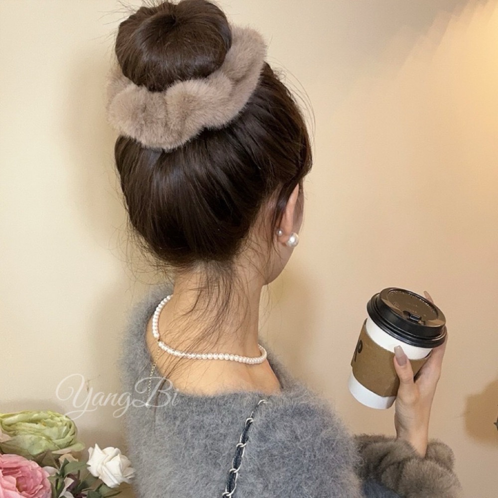 𝓨𝓪𝓷𝓰𝓑𝓲🕊️【超澎加厚特級毛絨大腸圈】丸子頭 包子頭 V450-細節圖4