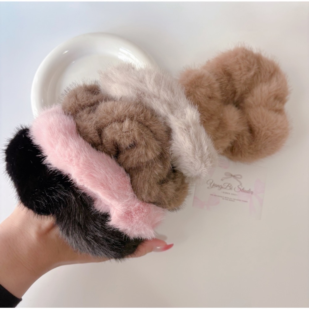 𝓨𝓪𝓷𝓰𝓑𝓲🕊️【超澎加厚特級毛絨大腸圈】丸子頭 包子頭 V450-細節圖5