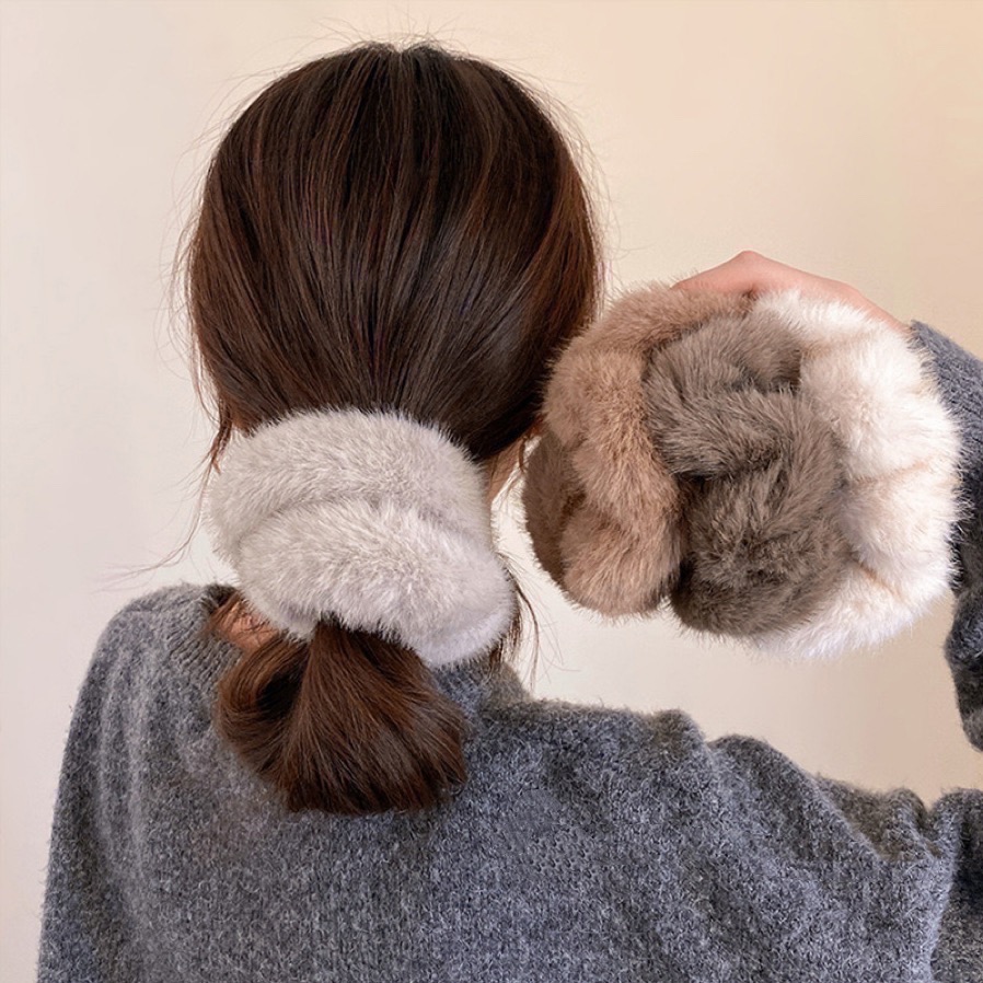 𝓨𝓪𝓷𝓰𝓑𝓲🕊️【超澎加厚特級毛絨大腸圈】丸子頭 包子頭 V450-細節圖9