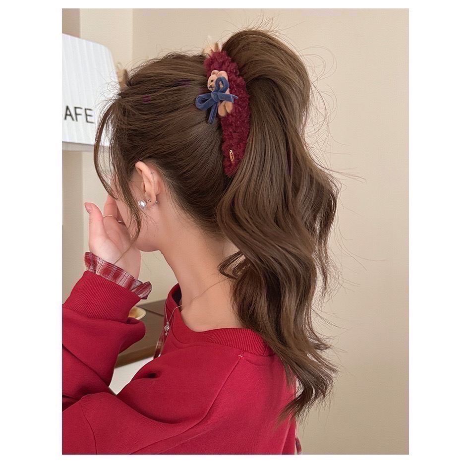 𝓨𝓪𝓷𝓰𝓑𝓲🕊️【羊羔毛可愛小熊蝴蝶結香蕉夾】V452-細節圖5