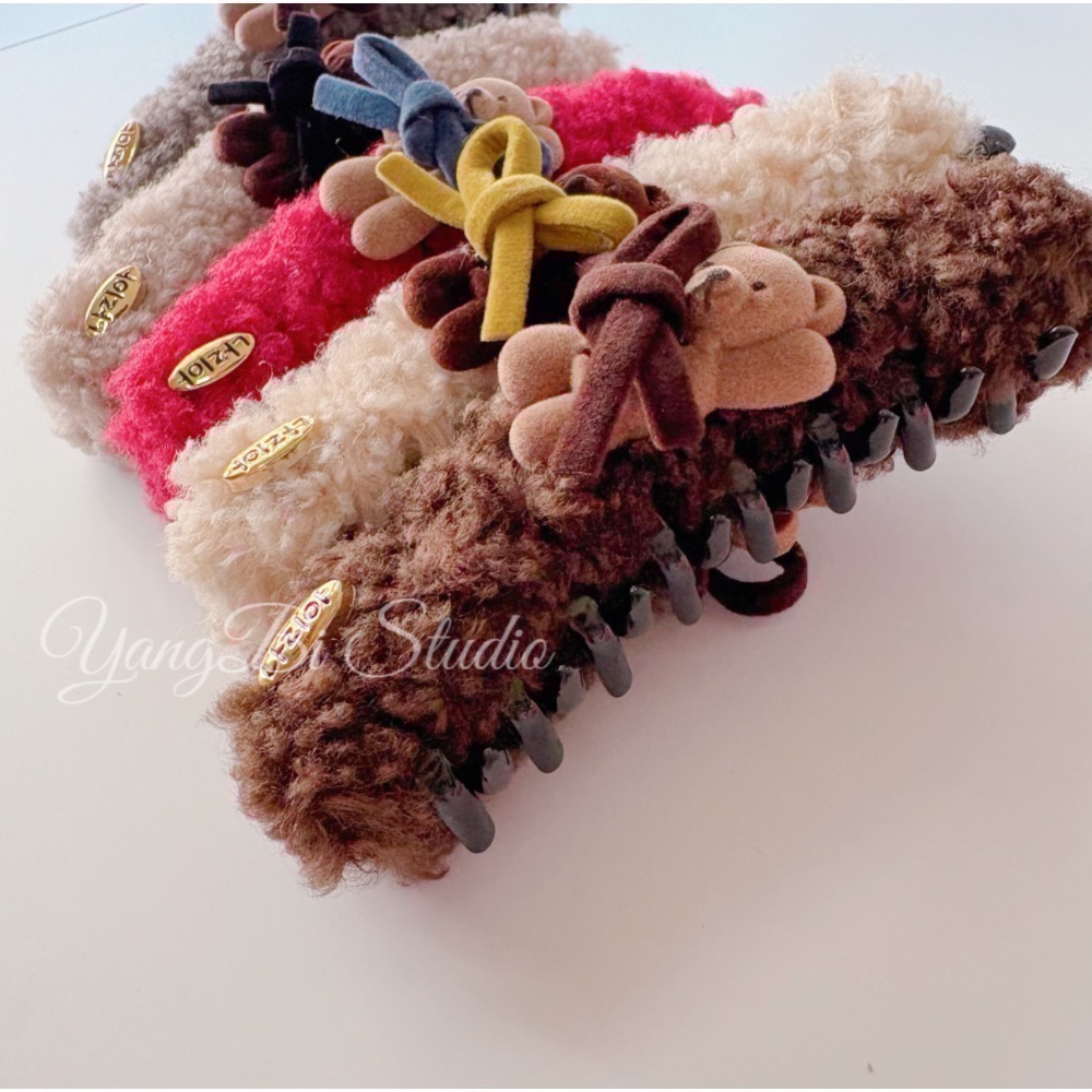 𝓨𝓪𝓷𝓰𝓑𝓲🕊️【羊羔毛可愛小熊蝴蝶結香蕉夾】V452-細節圖10