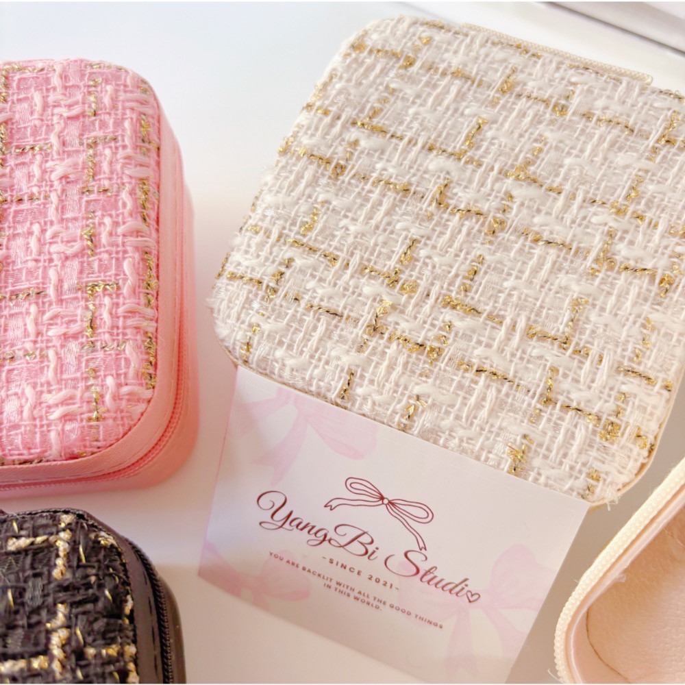 𝓨𝓪𝓷𝓰𝓑𝓲🩰【毛呢千鳥格飾品收納盒 便攜式飾品盒】 C70-細節圖5