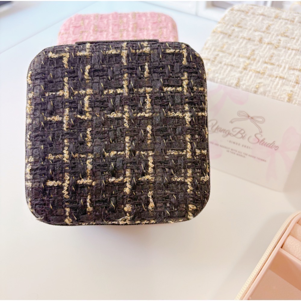 𝓨𝓪𝓷𝓰𝓑𝓲🩰【毛呢千鳥格飾品收納盒 便攜式飾品盒】 C70-規格圖11