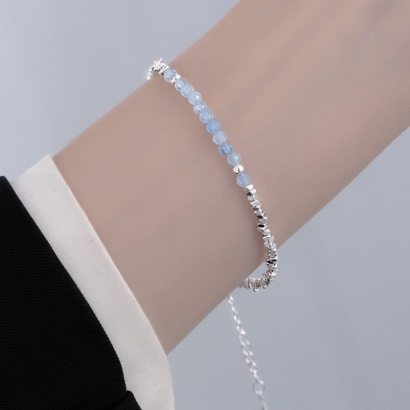 𝓨𝓪𝓷𝓰𝓑𝓲🕊️ 【夢想幻境 碎銀子海藍寶手鍊】 Y923-細節圖2