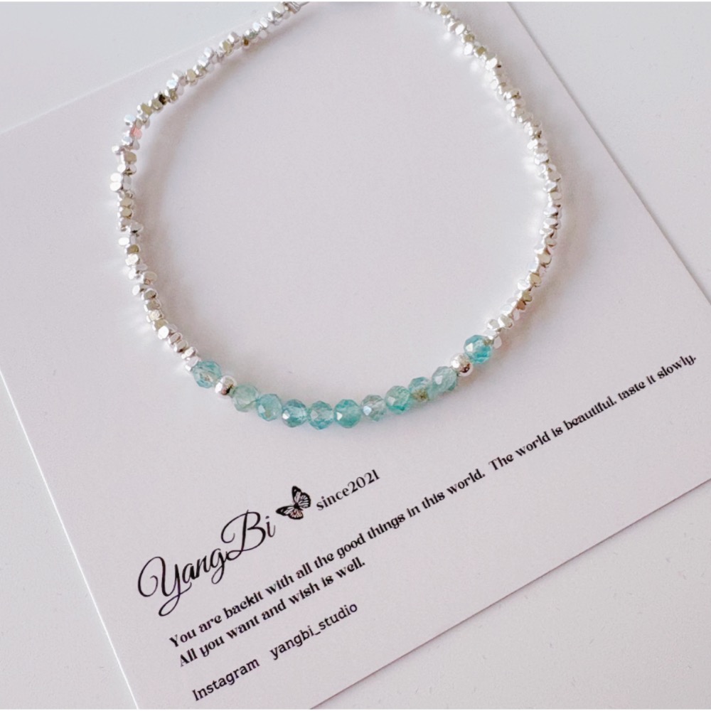 𝓨𝓪𝓷𝓰𝓑𝓲🕊️ 【夢想幻境 碎銀子海藍寶手鍊】 Y923-細節圖9