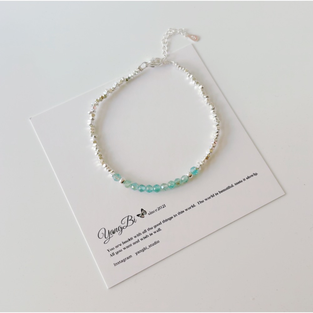 𝓨𝓪𝓷𝓰𝓑𝓲🕊️ 【夢想幻境 碎銀子海藍寶手鍊】 Y923-細節圖10