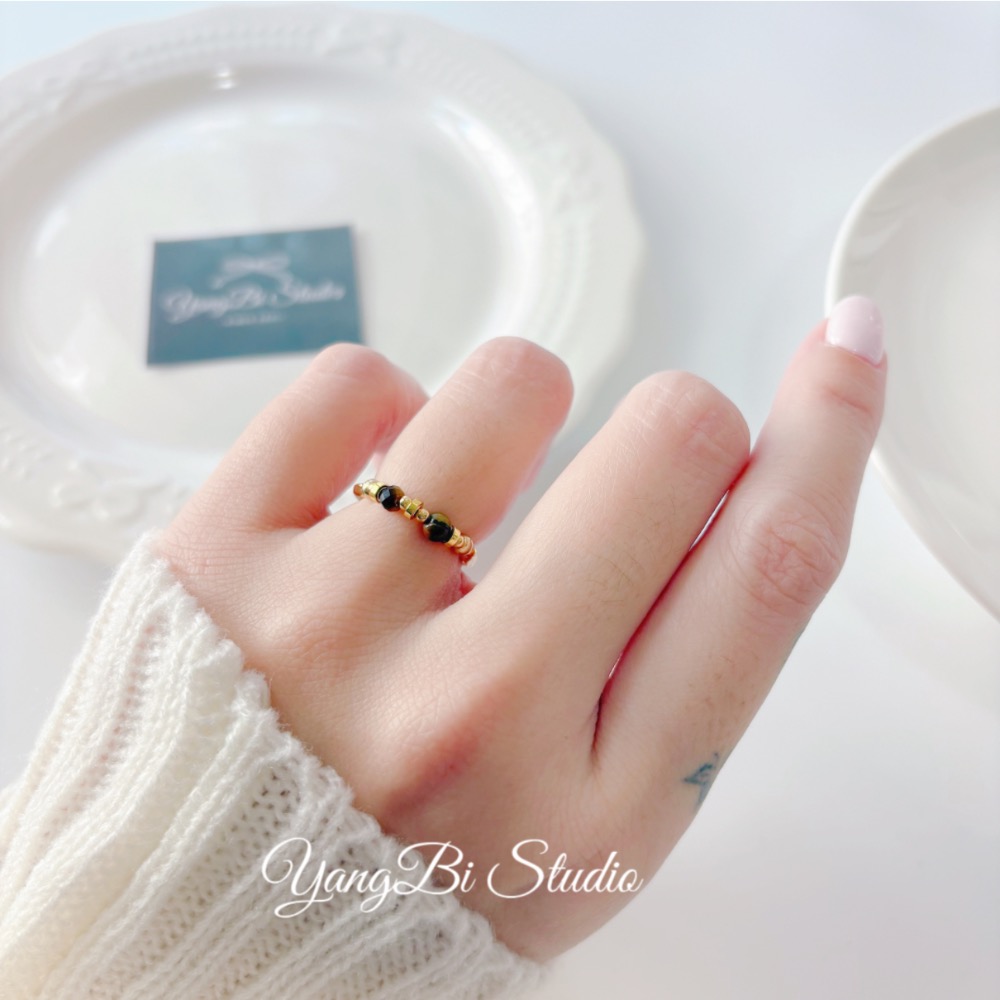 𝓨𝓪𝓷𝓰𝓑𝓲🕊️925【美拉德虎眼不規則串珠戒指】 Y930-細節圖6