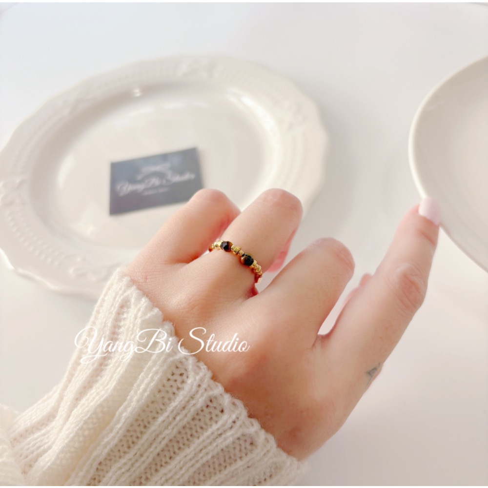 𝓨𝓪𝓷𝓰𝓑𝓲🕊️925【美拉德虎眼不規則串珠戒指】 Y930-細節圖8