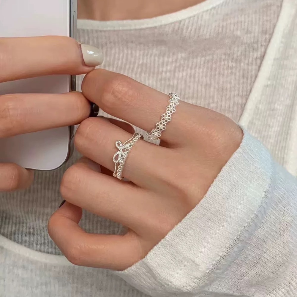 𝓨𝓪𝓷𝓰𝓑𝓲🕊️【珍珠小圓花蝴蝶結花邊戒指】 Y931-細節圖4