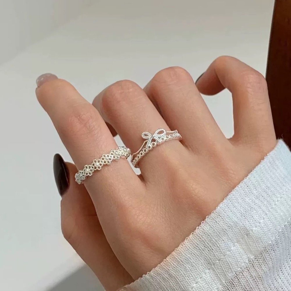 𝓨𝓪𝓷𝓰𝓑𝓲🕊️【珍珠小圓花蝴蝶結花邊戒指】 Y931-細節圖7