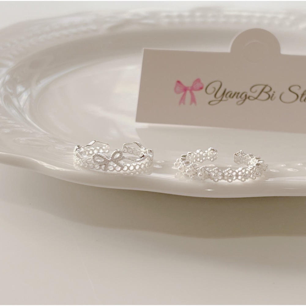 𝓨𝓪𝓷𝓰𝓑𝓲🕊️【珍珠小圓花蝴蝶結花邊戒指】 Y931-細節圖8