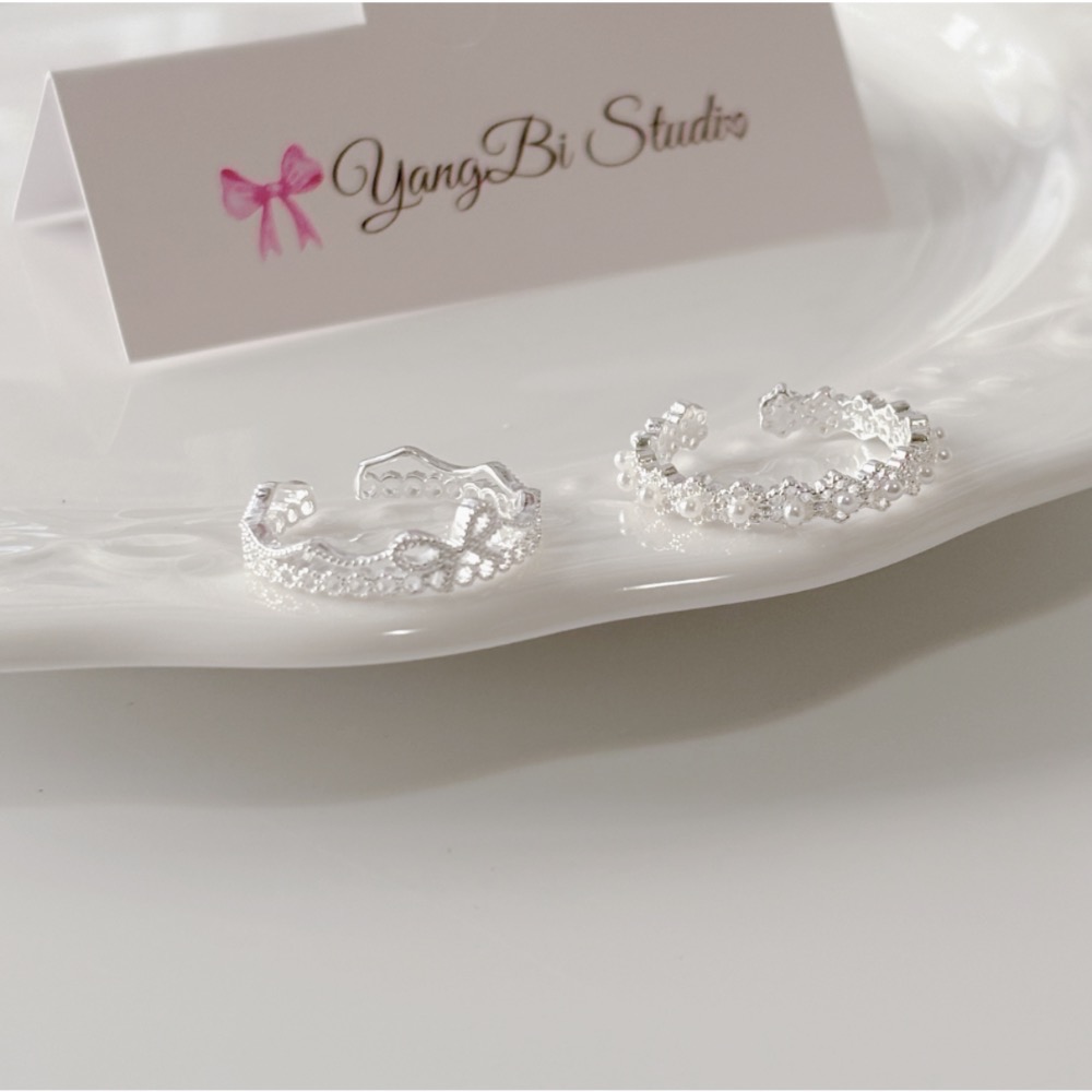 𝓨𝓪𝓷𝓰𝓑𝓲🕊️【珍珠小圓花蝴蝶結花邊戒指】 Y931-細節圖11