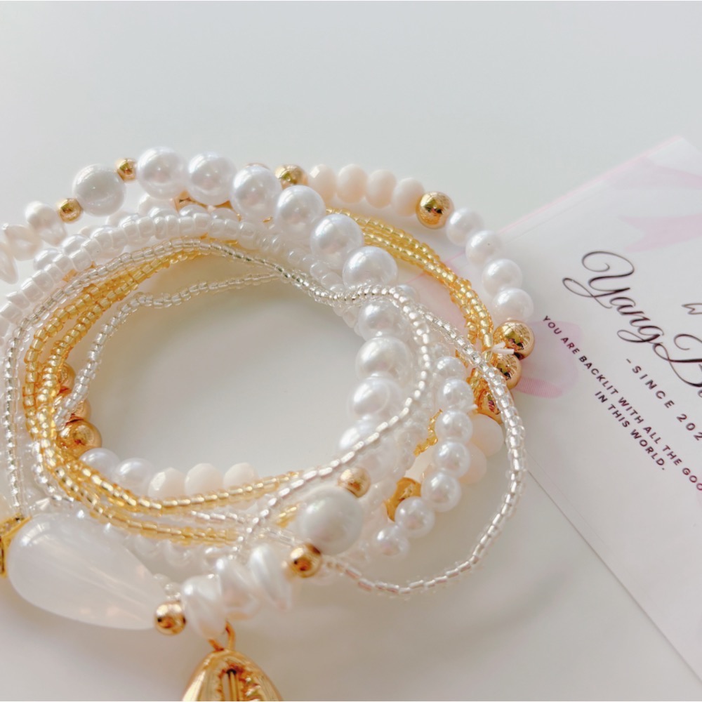 𝓨𝓪𝓷𝓰𝓑𝓲🕊️【八件組🏖️海星珍珠貝殼手鍊】 Y933-細節圖10