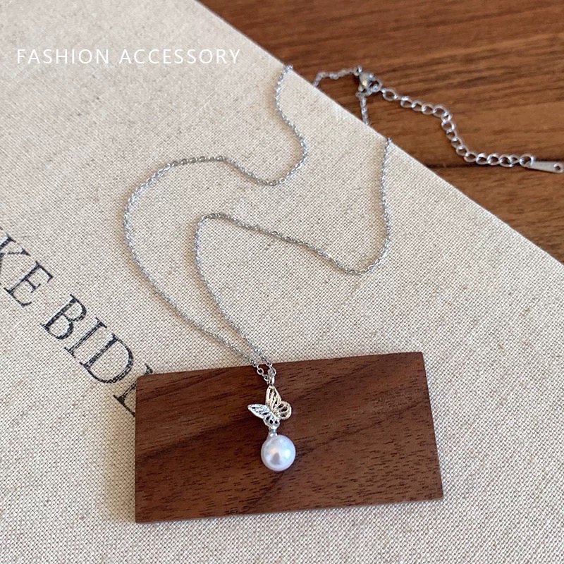 𝓨𝓪𝓷𝓰𝓑𝓲🕊️【韓系珍珠鏤空蝴蝶項鍊】 Y936-細節圖3