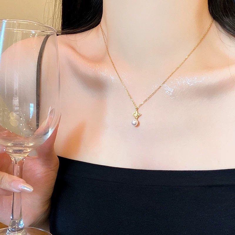 𝓨𝓪𝓷𝓰𝓑𝓲🕊️【韓系珍珠鏤空蝴蝶項鍊】 Y936-細節圖7