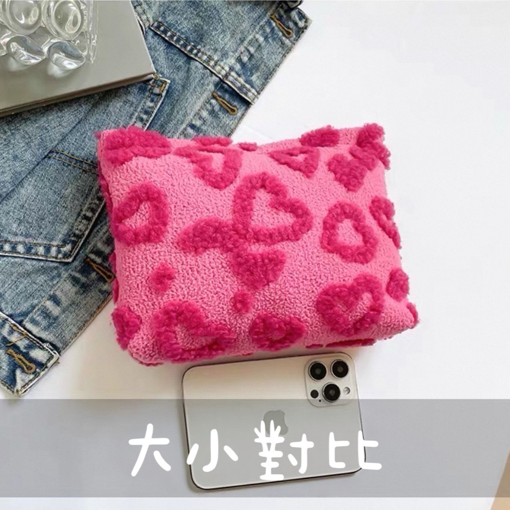 𝓨𝓪𝓷𝓰𝓑𝓲🩰【大型．超甜美立體愛心毛絨可愛化妝包】收納包 C72-細節圖8