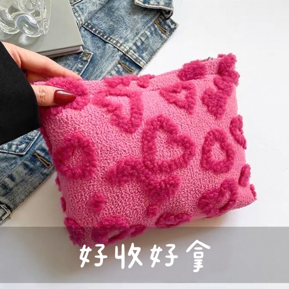 𝓨𝓪𝓷𝓰𝓑𝓲🩰【大型．超甜美立體愛心毛絨可愛化妝包】收納包 C72-細節圖9