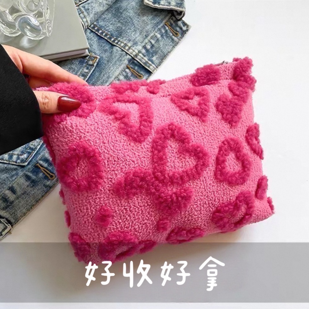 𝓨𝓪𝓷𝓰𝓑𝓲🩰【大型．超甜美立體愛心毛絨可愛化妝包】收納包 C72-細節圖9