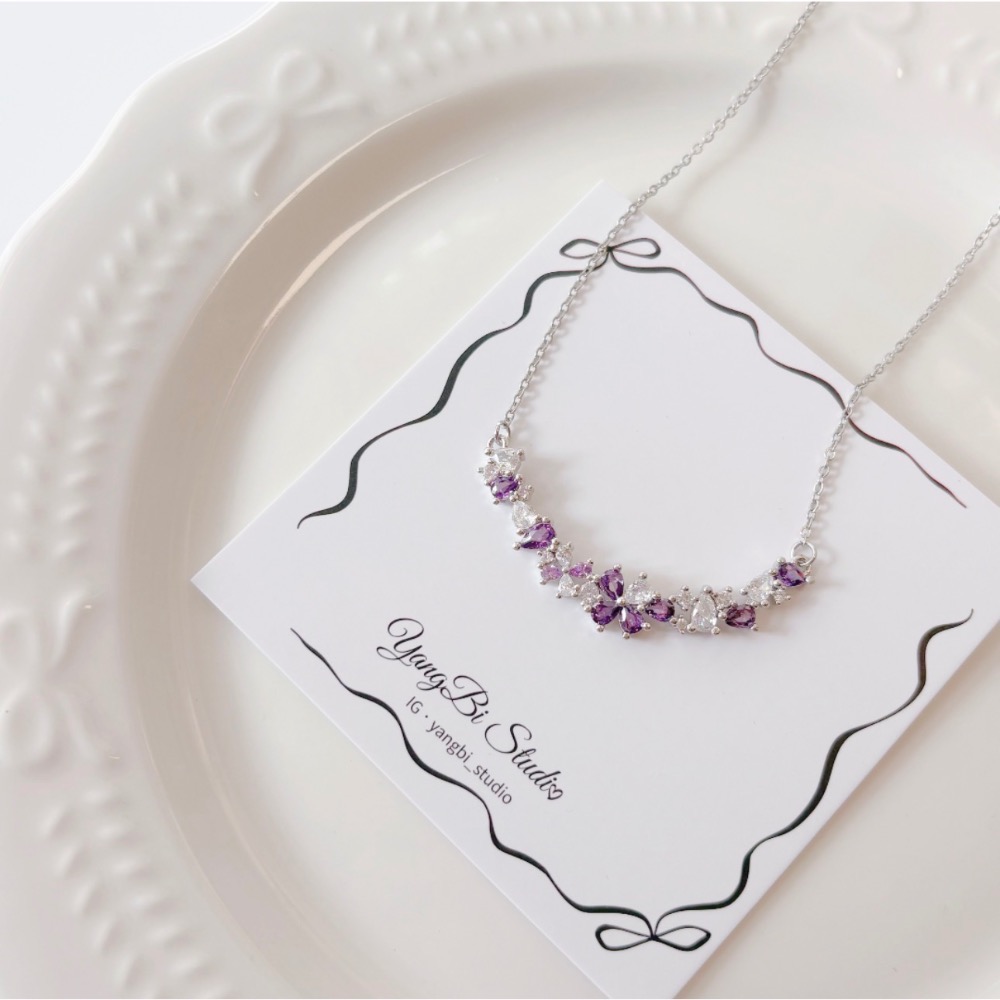 𝓨𝓪𝓷𝓰𝓑𝓲🕊️【紫藤花開】紫色繁花項鍊 Y938-細節圖2