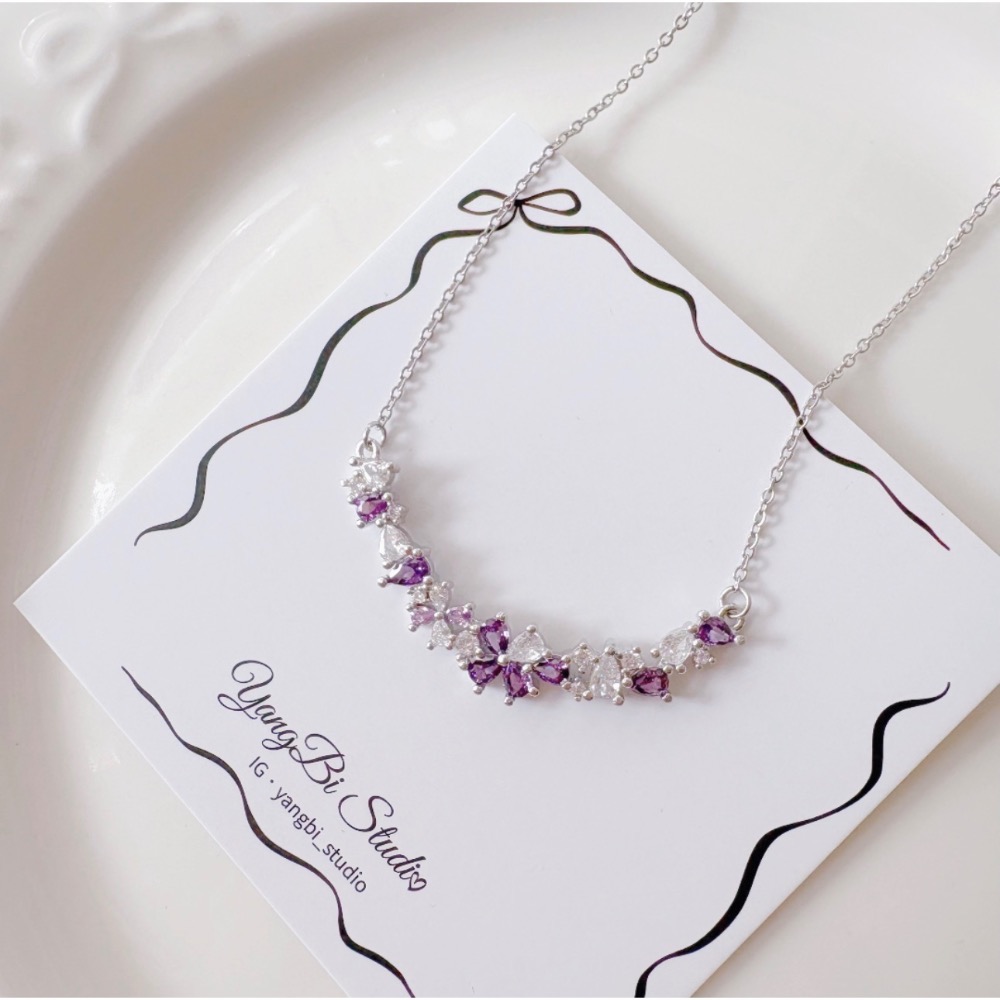 𝓨𝓪𝓷𝓰𝓑𝓲🕊️【紫藤花開】紫色繁花項鍊 Y938-細節圖3