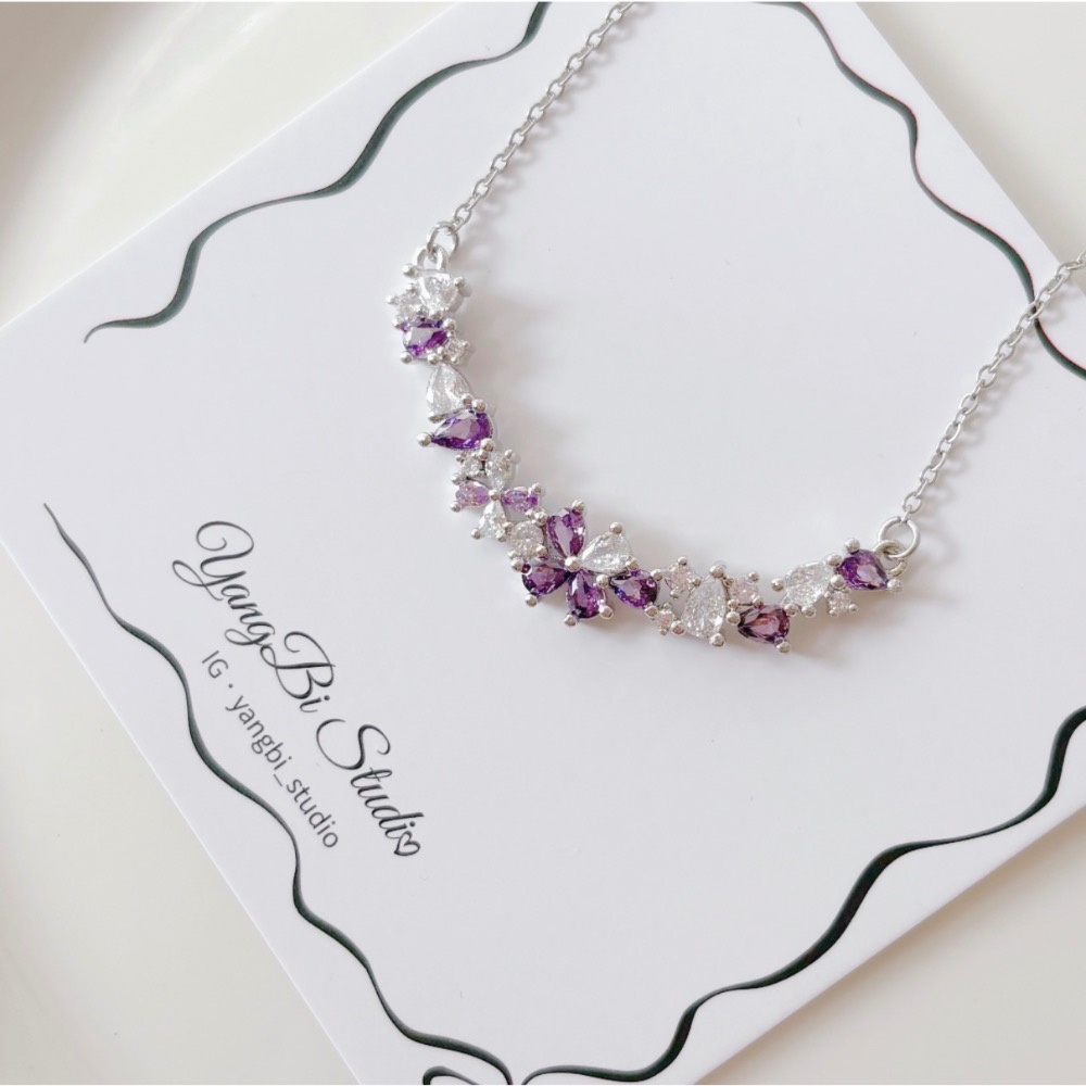 𝓨𝓪𝓷𝓰𝓑𝓲🕊️【紫藤花開】紫色繁花項鍊 Y938-細節圖4