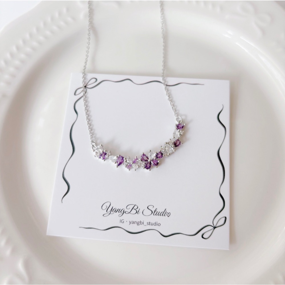 𝓨𝓪𝓷𝓰𝓑𝓲🕊️【紫藤花開】紫色繁花項鍊 Y938-細節圖5