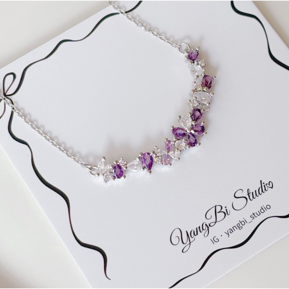 𝓨𝓪𝓷𝓰𝓑𝓲🕊️【紫藤花開】紫色繁花項鍊 Y938-細節圖6