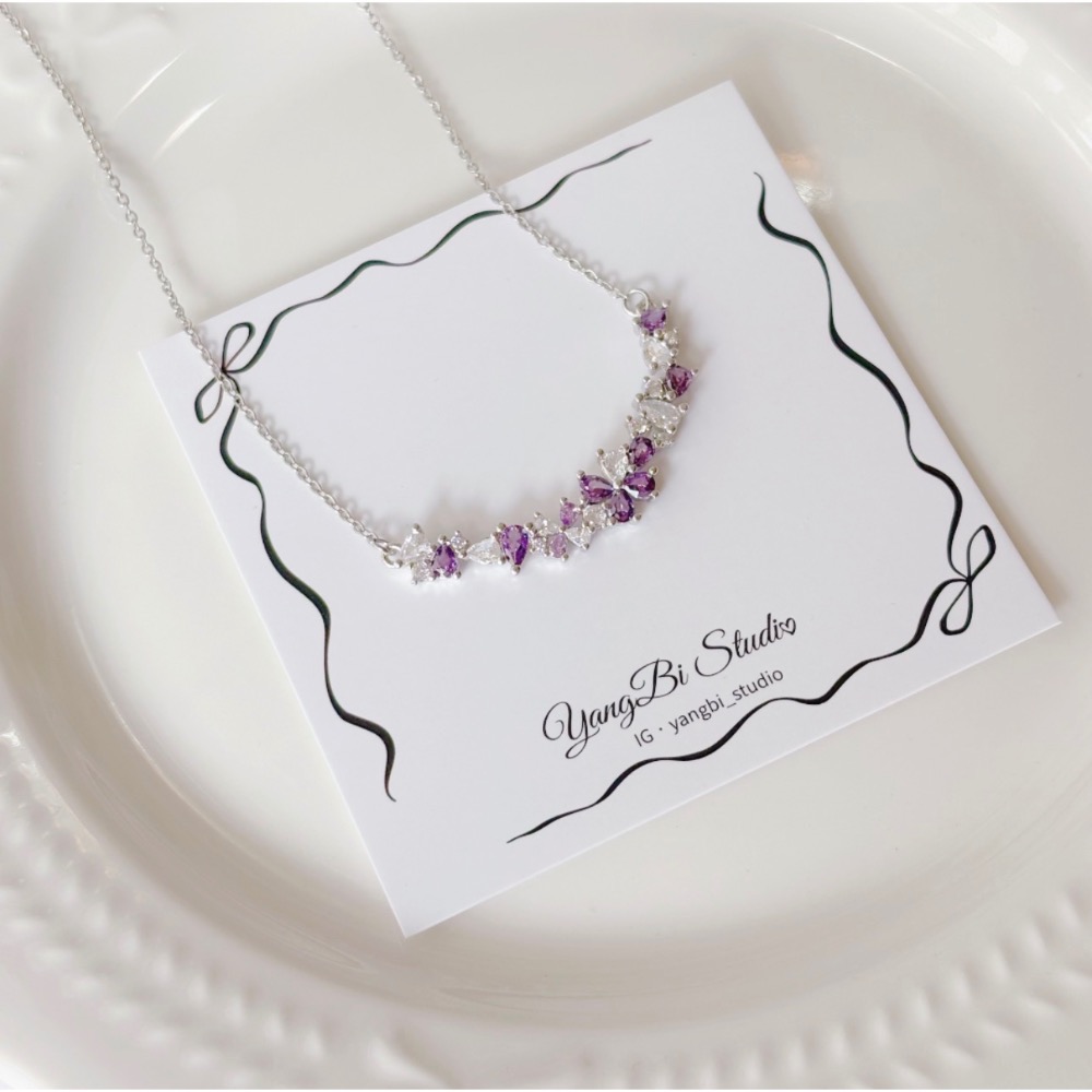 𝓨𝓪𝓷𝓰𝓑𝓲🕊️【紫藤花開】紫色繁花項鍊 Y938-細節圖7