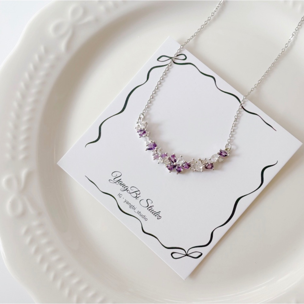 𝓨𝓪𝓷𝓰𝓑𝓲🕊️【紫藤花開】紫色繁花項鍊 Y938-細節圖8