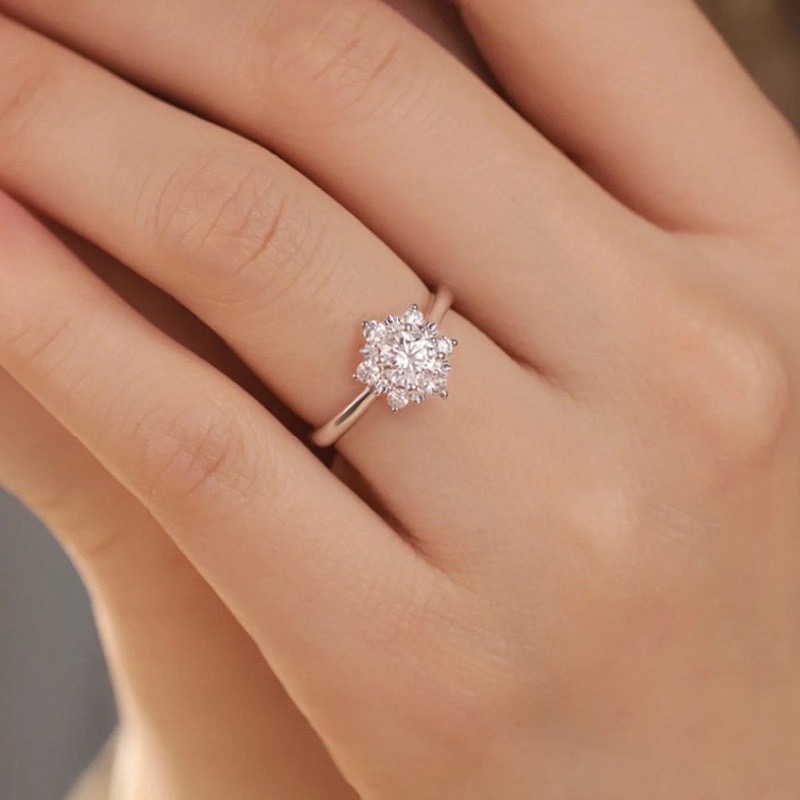 𝓨𝓪𝓷𝓰𝓑𝓲🕊️【手上自帶打光】925【雪花鑽戒】戒指 Y939-細節圖7