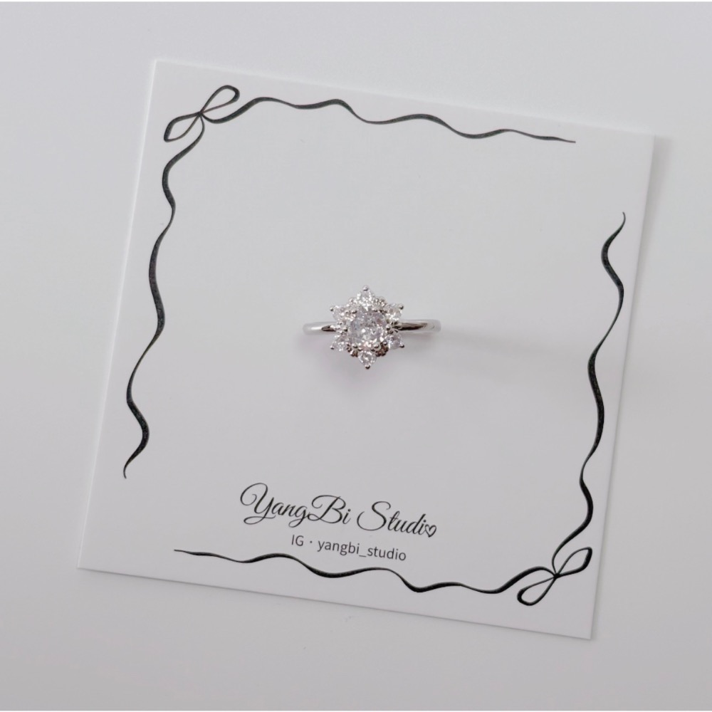 𝓨𝓪𝓷𝓰𝓑𝓲🕊️【手上自帶打光】925【雪花鑽戒】戒指 Y939-細節圖8