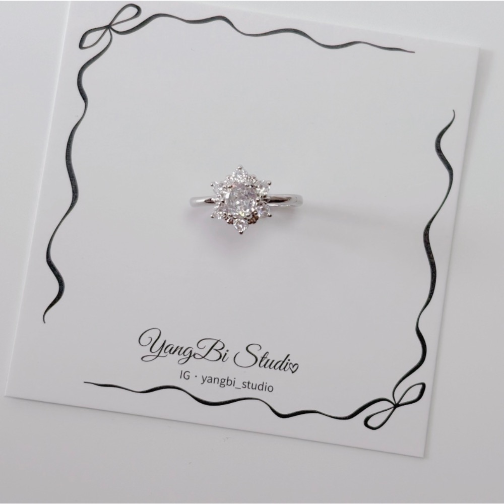 𝓨𝓪𝓷𝓰𝓑𝓲🕊️【手上自帶打光】925【雪花鑽戒】戒指 Y939-細節圖9