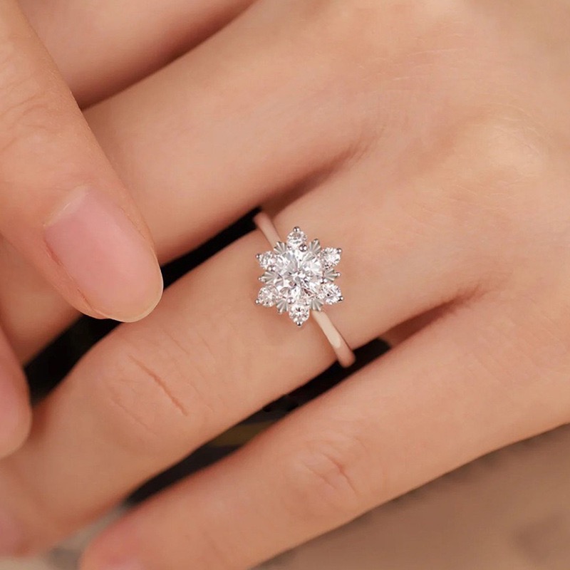 𝓨𝓪𝓷𝓰𝓑𝓲🕊️【手上自帶打光】925【雪花鑽戒】戒指 Y939-細節圖10