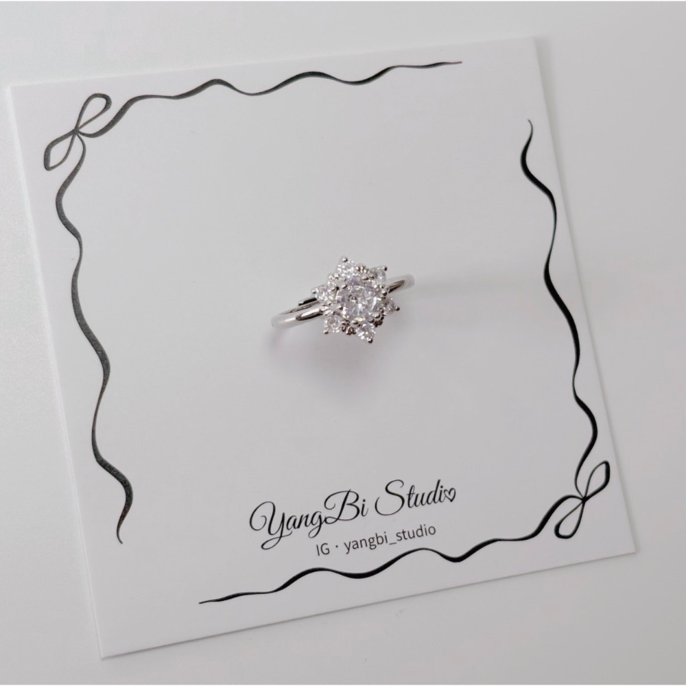 𝓨𝓪𝓷𝓰𝓑𝓲🕊️【手上自帶打光】925【雪花鑽戒】戒指 Y939-細節圖11