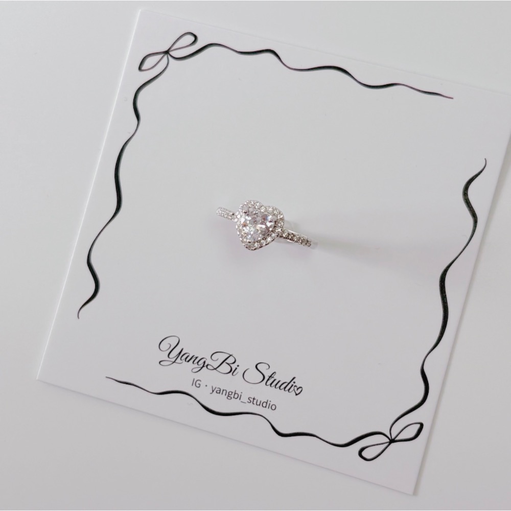 𝓨𝓪𝓷𝓰𝓑𝓲🕊️【手上自帶打光】925【爆閃滿鑽愛心戒指】浪漫氣質細戒 閃耀百搭 約會必備女生最愛Y941-細節圖6