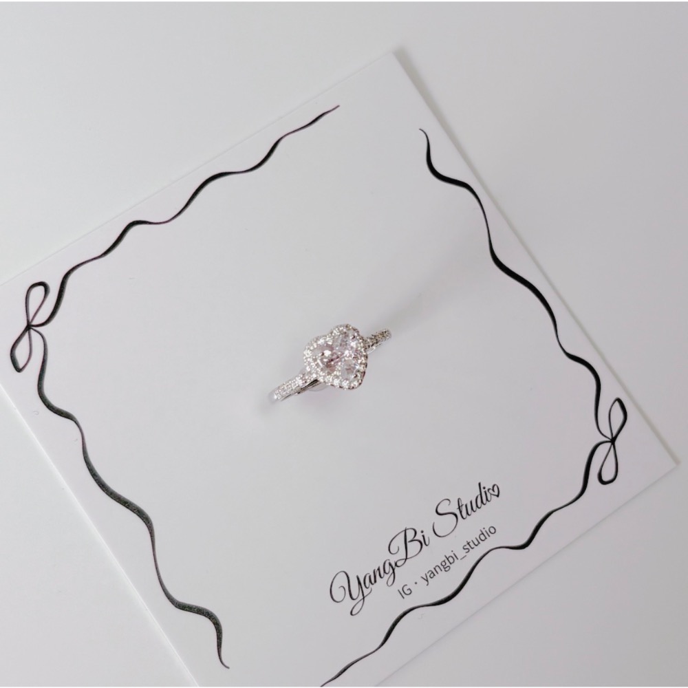 𝓨𝓪𝓷𝓰𝓑𝓲🕊️【手上自帶打光】925【爆閃滿鑽愛心戒指】浪漫氣質細戒 閃耀百搭 約會必備女生最愛Y941-細節圖8