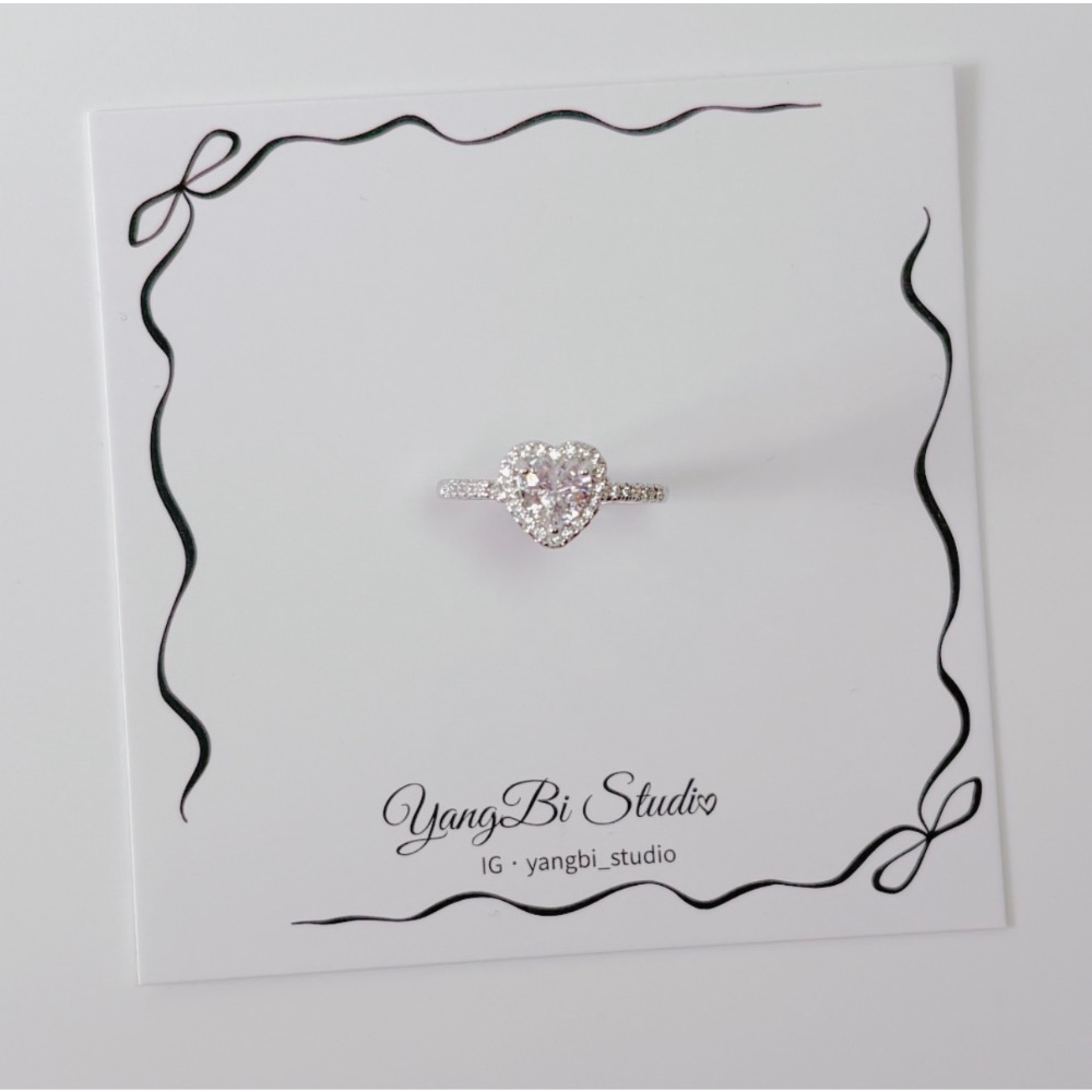 𝓨𝓪𝓷𝓰𝓑𝓲🕊️【手上自帶打光】925【爆閃滿鑽愛心戒指】浪漫氣質細戒 閃耀百搭 約會必備女生最愛Y941-細節圖9