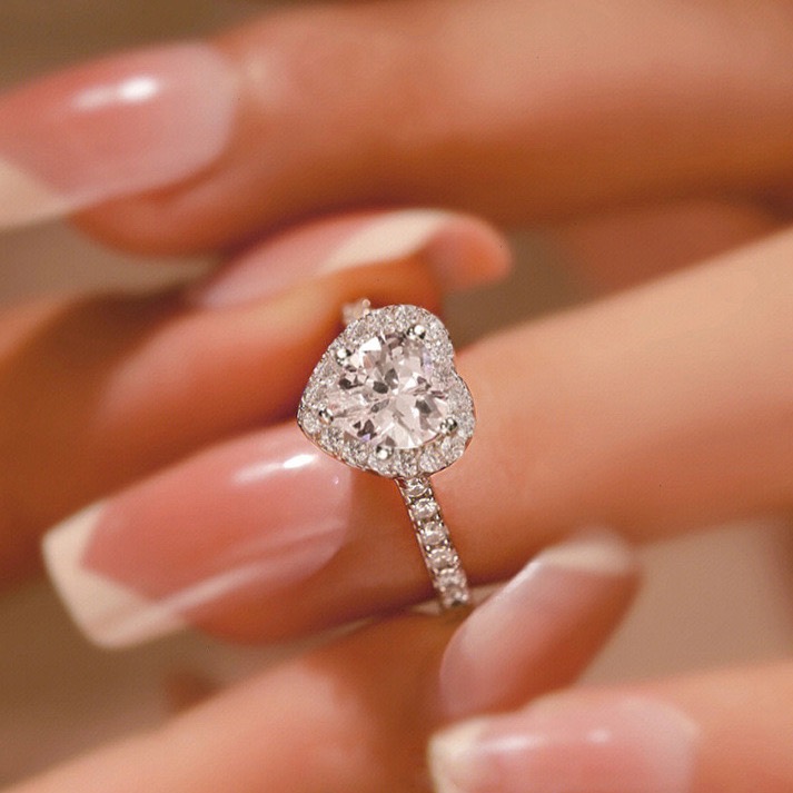 𝓨𝓪𝓷𝓰𝓑𝓲🕊️【手上自帶打光】925【爆閃滿鑽愛心戒指】浪漫氣質細戒 閃耀百搭 約會必備女生最愛Y941-細節圖10