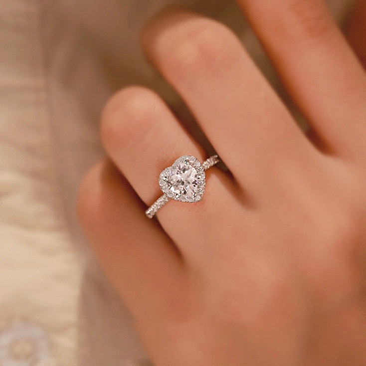 𝓨𝓪𝓷𝓰𝓑𝓲🕊️【手上自帶打光】925【爆閃滿鑽愛心戒指】浪漫氣質細戒 閃耀百搭 約會必備女生最愛Y941-細節圖11