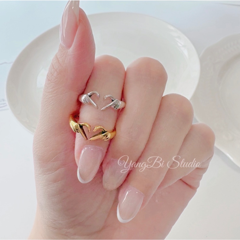 𝓨𝓪𝓷𝓰𝓑𝓲🕊️I love you forever【雙手比心戒指】洗舊戒指 定情戒指 告白戒指 Y942-細節圖2