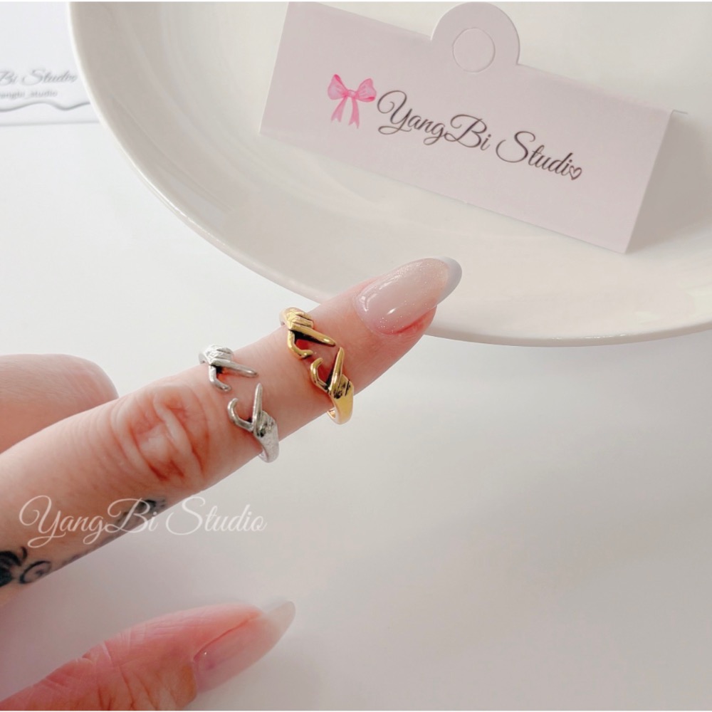 𝓨𝓪𝓷𝓰𝓑𝓲🕊️I love you forever【雙手比心戒指】洗舊戒指 定情戒指 告白戒指 Y942-細節圖4