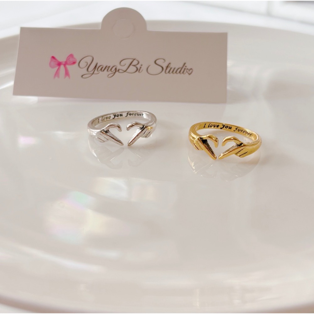𝓨𝓪𝓷𝓰𝓑𝓲🕊️I love you forever【雙手比心戒指】洗舊戒指 定情戒指 告白戒指 Y942-細節圖5