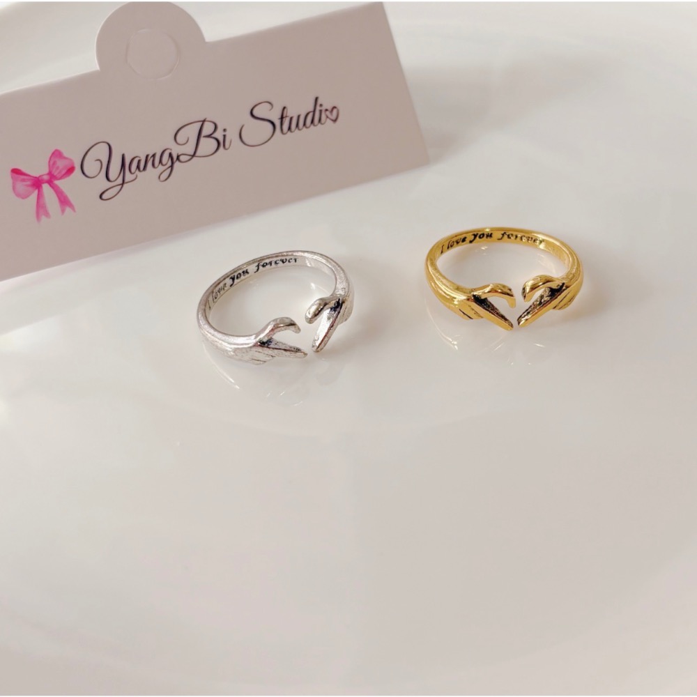 𝓨𝓪𝓷𝓰𝓑𝓲🕊️I love you forever【雙手比心戒指】洗舊戒指 定情戒指 告白戒指 Y942-細節圖6