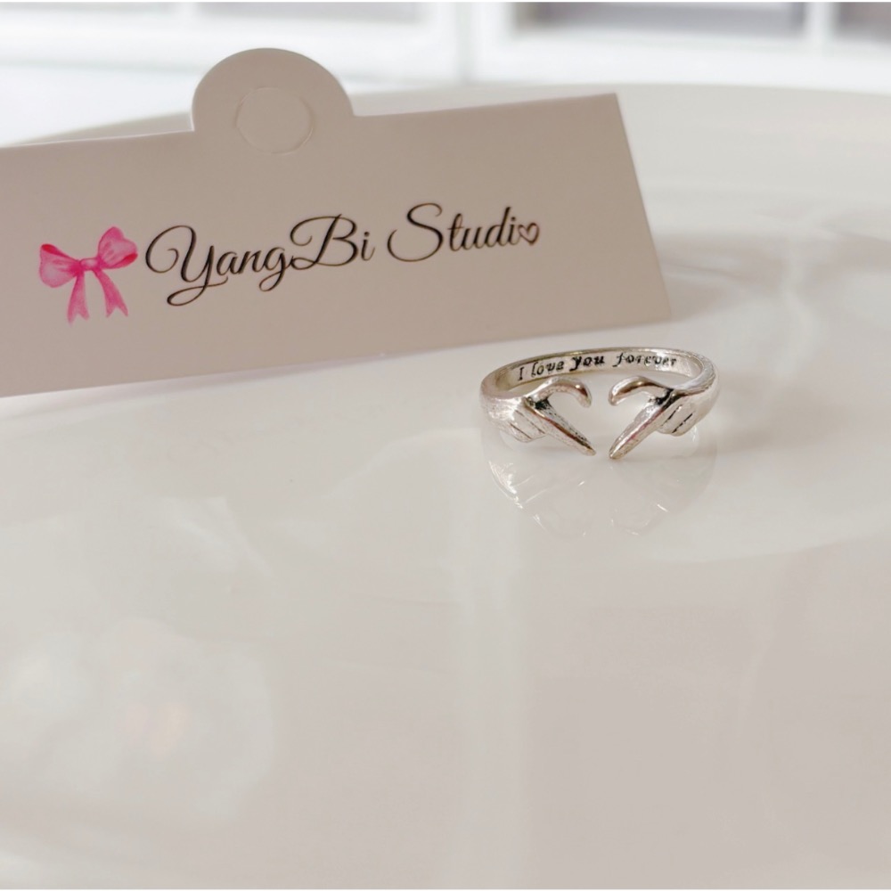 𝓨𝓪𝓷𝓰𝓑𝓲🕊️I love you forever【雙手比心戒指】洗舊戒指 定情戒指 告白戒指 Y942-細節圖7