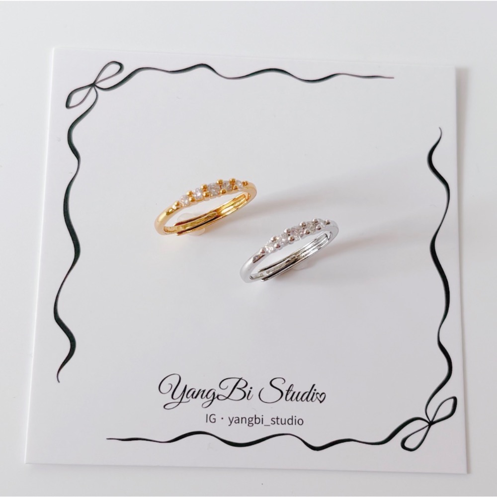 𝓨𝓪𝓷𝓰𝓑𝓲🕊️925純銀【簡約排鑽細閃戒指】 Y944-細節圖2