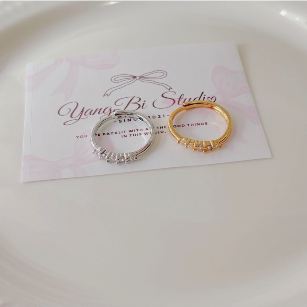 𝓨𝓪𝓷𝓰𝓑𝓲🕊️925純銀【簡約排鑽細閃戒指】 Y944-細節圖9