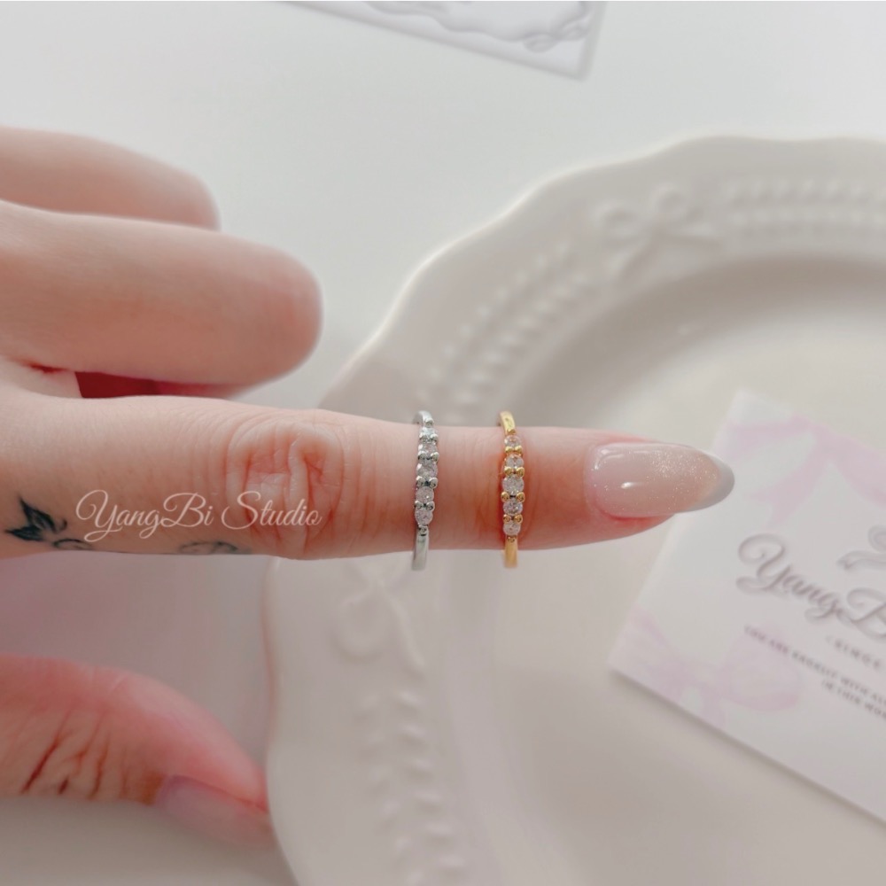 𝓨𝓪𝓷𝓰𝓑𝓲🕊️925純銀【簡約排鑽細閃戒指】 Y944-細節圖10