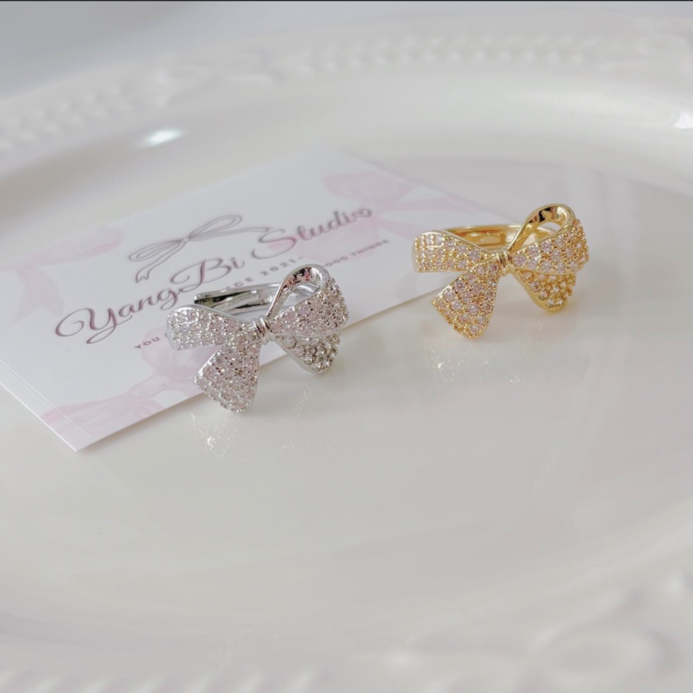 𝓨𝓪𝓷𝓰𝓑𝓲🕊️【甜美大蝴蝶結滿鑽戒指】 Y947-細節圖2